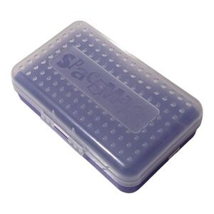 Space Maker Pencil Box Purple Plastic School Supply Storage Container Case